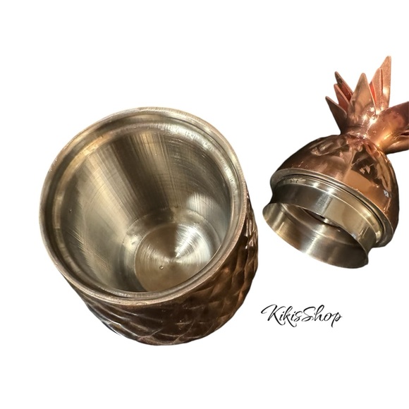 Pier 1 Pineapple Cocktail Shaker Rose Gold NWT - Picture 4 of 5